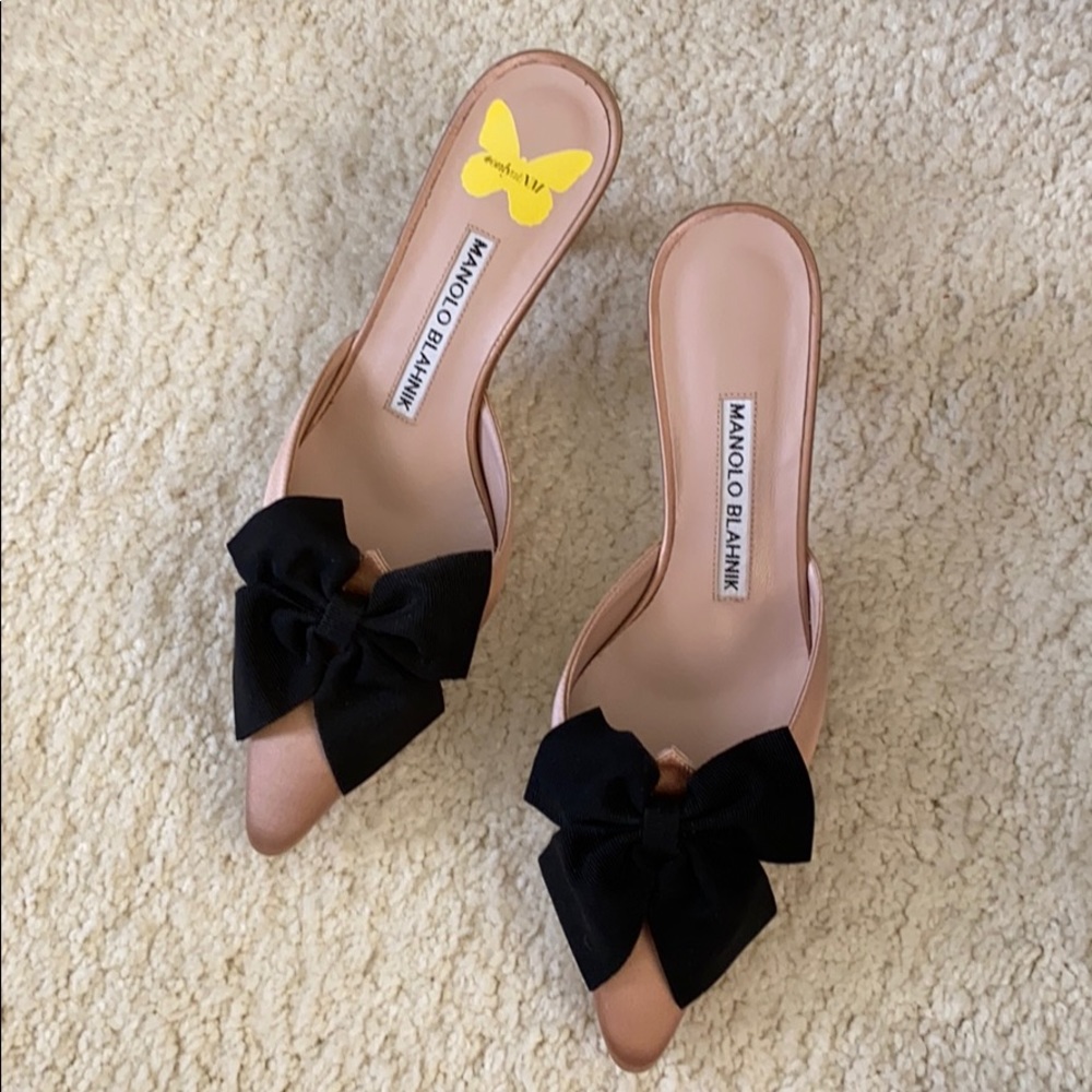 Manolo Blahnik 50mm Copena Satin Mule